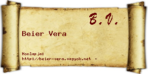 Beier Vera névjegykártya